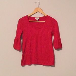Anne Taylor Loft - 3/4 sleeve bright red sweater